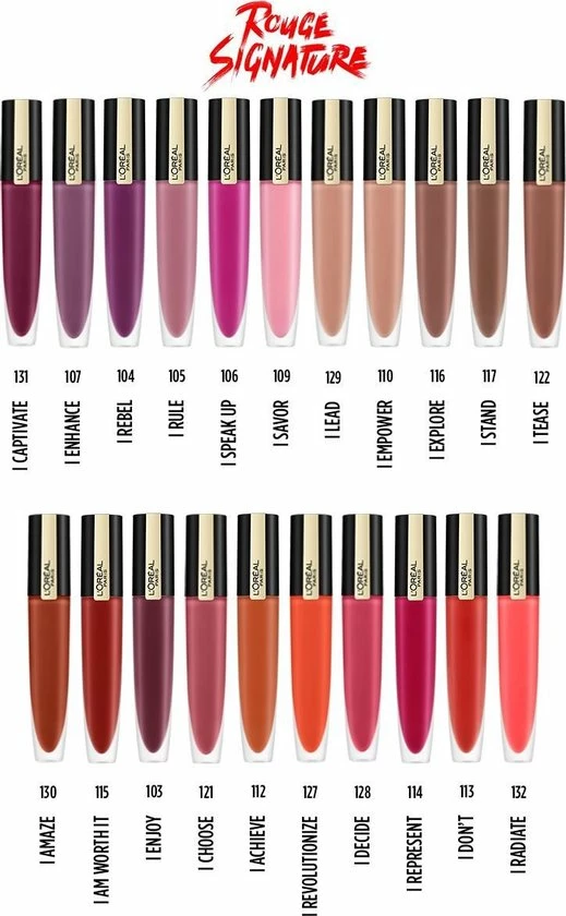 Korting ⌛ L’Oréal Paris Rouge Signature Lippenstift - 132 I Radiate - Roze - Matte Vloeibare ? Lipstick ? 8 Korting ⌛ L’Oréal Paris Rouge Signature Lippenstift - 132 I Radiate - Roze - Matte Vloeibare ? Lipstick ? - Afbeelding 8