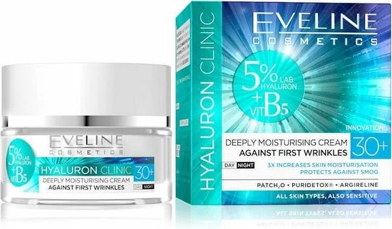 Flash-uitverkoop ? Eveline Cosmetics Hyaluron Clinic Deeply Moisturizing Cream Day & Night 30+ 50ml. ? 1 Flash-uitverkoop ? Eveline Cosmetics Hyaluron Clinic Deeply Moisturizing Cream Day & Night 30+ 50ml. ?