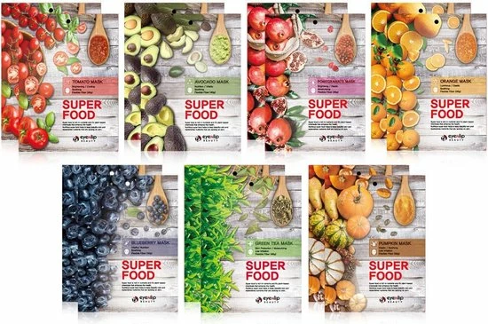 Gloednieuw ? Eyenlip Superfood Sheet Masker Pakket Van 7 Verschillende Koreaanse Gezichtsmaskers ? 1 Gloednieuw ? Eyenlip Superfood Sheet Masker Pakket Van 7 Verschillende Koreaanse Gezichtsmaskers ?