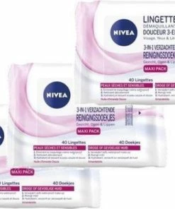 Goedkoop ✔️ NIVEA Reinigingsdoekjes 0% Alcohol - Voor Gezicht Ogen & Lippen - Maxi Pack 40 Doekjes X 3 ?