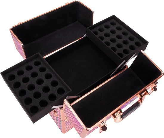 Begroting ✨ IMPREZZ Nagelkoffer | Beauty Case - Diamond - Roze Hologram | Afmetingen 25x35x40,5 Cm | Veel Opbergruimte ✔️ 2 Begroting ✨ IMPREZZ Nagelkoffer | Beauty Case - Diamond - Roze Hologram | Afmetingen 25x35x40,5 Cm | Veel Opbergruimte ✔️ - Afbeelding 2