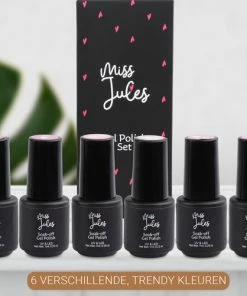 Beste deal ? Miss Jules - 6-Delige Gellak Starterspakket - Nagellak - Kleur Rood, Wit, Creme & Glitter - Glanzend & Dekkend Resultaat ? -Tom Ford Shop 550x501 5