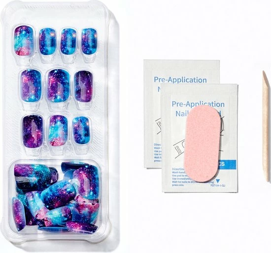 Goedkoopste ? PopSockets PopNails - Vierkante Nepnagels, Plaknagels Met Lijm En Mini Vijl, 30 Stuks - Blauw Nebula ? 2 Goedkoopste ? PopSockets PopNails - Vierkante Nepnagels, Plaknagels Met Lijm En Mini Vijl, 30 Stuks - Blauw Nebula ? - Afbeelding 2