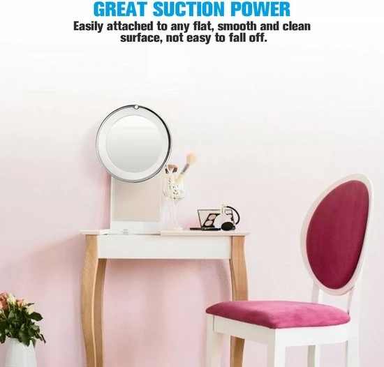 Beste deal ? Zoom Mirror Make Up Spiegel -Vergroot Make Up En Scheer Spiegel Met LED Verlichting - 5x Vergroting En Natuurlijk Licht Voor Cosmetica/Scheren/Epileren - 360 Graden Verstelbare Zuignap En Wandbevestiging - Badkamer/Douche/Slaapkamer - Rond Wit ? 1 Beste deal ? Zoom Mirror Make Up Spiegel -Vergroot Make Up En Scheer Spiegel Met LED Verlichting - 5x Vergroting En Natuurlijk Licht Voor Cosmetica/Scheren/Epileren - 360 Graden Verstelbare Zuignap En Wandbevestiging - Badkamer/Douche/Slaapkamer - Rond Wit ?