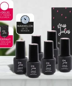 Beste deal ? Miss Jules - 6-Delige Gellak Starterspakket - Nagellak - Kleur Rood, Wit, Creme & Glitter - Glanzend & Dekkend Resultaat ? -Tom Ford Shop 550x537 22