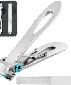 Kopen ? AdroitGoods Nagelknipper Set - Nageltang - Nagelschaar - Kalknagels - Teennagel - Pedicure - Incl. Nagelvijl - Grijs ?