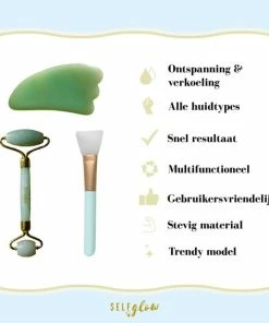 Hete verkoop ? Self Glow Jade Roller Gezicht Met Gua Sha Schraper - Jade Gezichtsroller Jade - Massage Roller - Jaderoller - Jade Steen - Groen ✔️ -Tom Ford Shop 550x549 10