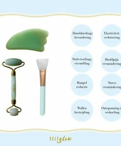 Hete verkoop ? Self Glow Jade Roller Gezicht Met Gua Sha Schraper - Jade Gezichtsroller Jade - Massage Roller - Jaderoller - Jade Steen - Groen ✔️ -Tom Ford Shop 550x549 12