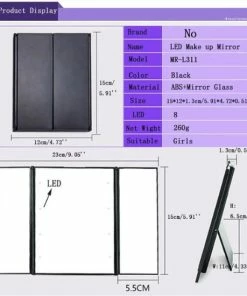 Gloednieuw ? Merkloos Makeup Spiegel - LED Verlichting - Make-up Spiegel - Vergrootspiegel - Draagbaar- Costmetica- 8 LED's Zwart ? -Tom Ford Shop 550x550 100