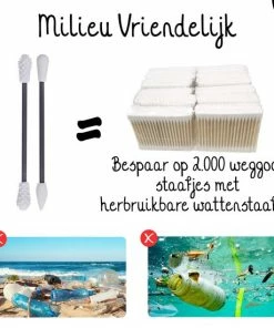 Flash-uitverkoop ? Bamboozy 4x Herbruikbare Wattenstaafjes Groen Grijs Met Vastzittende Tipjes/uiteindes - Wasbare Wattenstaafjes Oorstaafjes ? -Tom Ford Shop 550x550 255