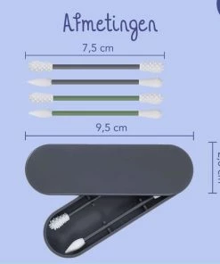 Flash-uitverkoop ? Bamboozy 4x Herbruikbare Wattenstaafjes Groen Grijs Met Vastzittende Tipjes/uiteindes - Wasbare Wattenstaafjes Oorstaafjes ? -Tom Ford Shop 550x550 256