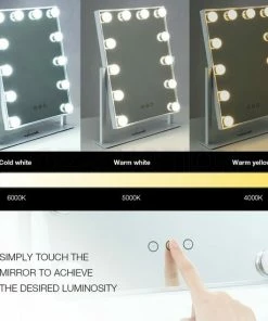 Begroting ? Bright Beauty Vanity Make Up Spiegel Met Verlichting - Zilver - Dimbaar Met Drie Lichtstanden ? -Tom Ford Shop 550x550 285