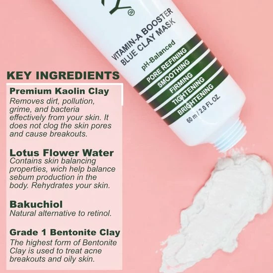 Goedkoop ❤️ MUDMASKY - Skin Smoothing Anti-Aging Blue Clay Mask - Vitamin-A Booster Gezichtsmasker - Blauwe Kleimasker - Huid Gladmakend ? 2 Goedkoop ❤️ MUDMASKY - Skin Smoothing Anti-Aging Blue Clay Mask - Vitamin-A Booster Gezichtsmasker - Blauwe Kleimasker - Huid Gladmakend ? - Afbeelding 2