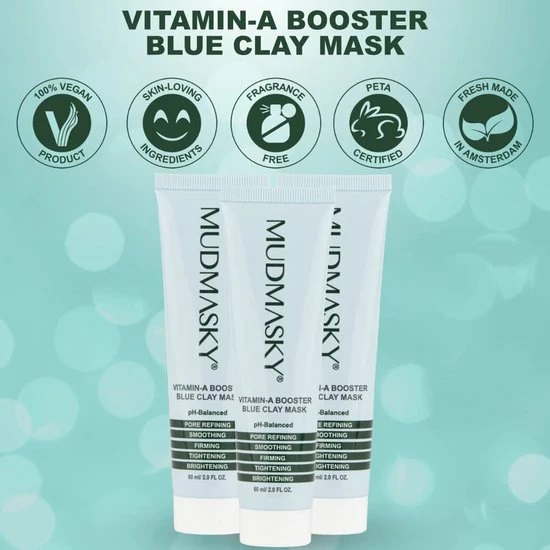 Goedkoop ❤️ MUDMASKY - Skin Smoothing Anti-Aging Blue Clay Mask - Vitamin-A Booster Gezichtsmasker - Blauwe Kleimasker - Huid Gladmakend ? 3 Goedkoop ❤️ MUDMASKY - Skin Smoothing Anti-Aging Blue Clay Mask - Vitamin-A Booster Gezichtsmasker - Blauwe Kleimasker - Huid Gladmakend ? - Afbeelding 3