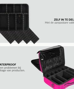 Goedkoop ? Confibel Cosmetica Koffer - Make-up Koffer Met Verstelbare Vakken - Visagie En Nagelstyliste Beauty Koffer - 40x30x14CM - Roze ? -Tom Ford Shop 550x550 433