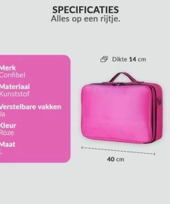 Goedkoop ? Confibel Cosmetica Koffer - Make-up Koffer Met Verstelbare Vakken - Visagie En Nagelstyliste Beauty Koffer - 40x30x14CM - Roze ? -Tom Ford Shop 550x550 434