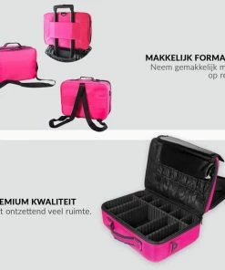 Goedkoop ? Confibel Cosmetica Koffer - Make-up Koffer Met Verstelbare Vakken - Visagie En Nagelstyliste Beauty Koffer - 40x30x14CM - Roze ? -Tom Ford Shop 550x550 435