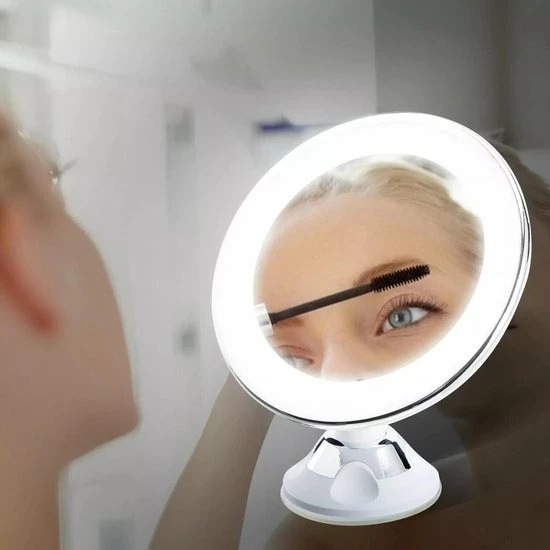 Beste deal ? Zoom Mirror Make Up Spiegel -Vergroot Make Up En Scheer Spiegel Met LED Verlichting - 5x Vergroting En Natuurlijk Licht Voor Cosmetica/Scheren/Epileren - 360 Graden Verstelbare Zuignap En Wandbevestiging - Badkamer/Douche/Slaapkamer - Rond Wit ? 4 Beste deal ? Zoom Mirror Make Up Spiegel -Vergroot Make Up En Scheer Spiegel Met LED Verlichting - 5x Vergroting En Natuurlijk Licht Voor Cosmetica/Scheren/Epileren - 360 Graden Verstelbare Zuignap En Wandbevestiging - Badkamer/Douche/Slaapkamer - Rond Wit ? - Afbeelding 4