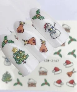 Hete verkoop ? Ardran & Tookar Kerst Nagelstickers - Kerstmis Nagel Stickers - ? Christmas Nail Art - Nagel Decoratie - Nagelversiering - Nageldecoratie - 3D Nail Vinyls - French Manicure Stickers - Sneeuwpop ?