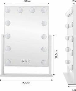 Begroting ? Bright Beauty Vanity Make Up Spiegel Met Verlichting - Zilver - Dimbaar Met Drie Lichtstanden ? -Tom Ford Shop 550x561 3