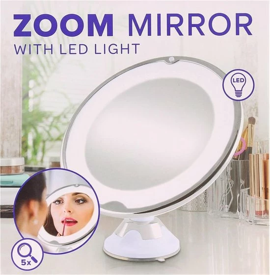 Beste deal ? Zoom Mirror Make Up Spiegel -Vergroot Make Up En Scheer Spiegel Met LED Verlichting - 5x Vergroting En Natuurlijk Licht Voor Cosmetica/Scheren/Epileren - 360 Graden Verstelbare Zuignap En Wandbevestiging - Badkamer/Douche/Slaapkamer - Rond Wit ? 5 Beste deal ? Zoom Mirror Make Up Spiegel -Vergroot Make Up En Scheer Spiegel Met LED Verlichting - 5x Vergroting En Natuurlijk Licht Voor Cosmetica/Scheren/Epileren - 360 Graden Verstelbare Zuignap En Wandbevestiging - Badkamer/Douche/Slaapkamer - Rond Wit ? - Afbeelding 5