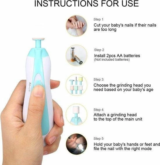 Uitgang ? CK Webhandel Elektrische Baby Nagelknipper Nagelschaartje Nagelvijl Nageltrimmer Nagelsetje - Veilig En Zacht - Voor Baby En Volwassenen - Ultra Stil (slapend Knippen) - Draadloos ✔️ 5 Uitgang ? CK Webhandel Elektrische Baby Nagelknipper Nagelschaartje Nagelvijl Nageltrimmer Nagelsetje - Veilig En Zacht - Voor Baby En Volwassenen - Ultra Stil (slapend Knippen) - Draadloos ✔️ - Afbeelding 5