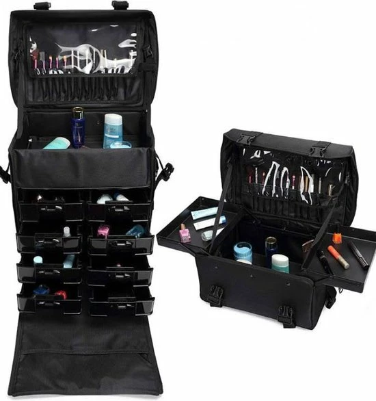 Gloednieuw ⭐ Guardian Beauty Make Up / Pedicure-trolley - Pedicure Koffer - Schoonheids Koffer - 100% Polyester Stof - Een Stuk - Pedicure Motor Past In Beide Koffers - Vrij Compact - Thuis Of Mobiel Of Kapper Zaak ⌛ 5 Gloednieuw ⭐ Guardian Beauty Make Up / Pedicure-trolley - Pedicure Koffer - Schoonheids Koffer - 100% Polyester Stof - Een Stuk - Pedicure Motor Past In Beide Koffers - Vrij Compact - Thuis Of Mobiel Of Kapper Zaak ⌛ - Afbeelding 5