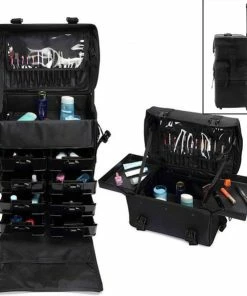 Gloednieuw ⭐ Guardian Beauty Make Up / Pedicure-trolley - Pedicure Koffer - Schoonheids Koffer - 100% Polyester Stof - Een Stuk - Pedicure Motor Past In Beide Koffers - Vrij Compact - Thuis Of Mobiel Of Kapper Zaak ⌛