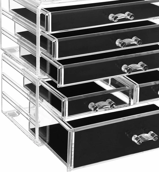 Beste recensies van ? Songmics Make Up Organizer - Sieradendoos - Make Up Doos - Met 6 Lades - Transparant ? 7 Beste recensies van ? Songmics Make Up Organizer - Sieradendoos - Make Up Doos - Met 6 Lades - Transparant ? - Afbeelding 7