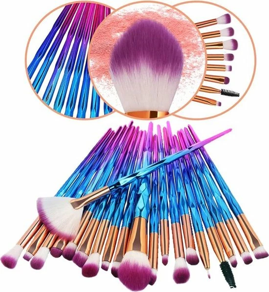 Goedkoopste ? ***Diamond Make Up Kwastenset - 20 Delig - Make Up Brush - Make Up Penselenset - Oogschaduw - Kwasten - Eenhoorn - Blauw/Paars - Van Heble®*** ? 4 Goedkoopste ? ***Diamond Make Up Kwastenset - 20 Delig - Make Up Brush - Make Up Penselenset - Oogschaduw - Kwasten - Eenhoorn - Blauw/Paars - Van Heble®*** ? - Afbeelding 4