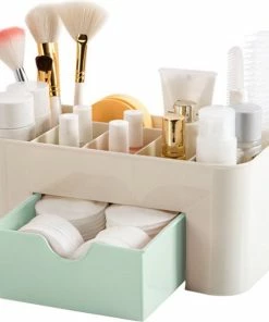 Aanbiedingen ? IBright Make-Up Organizer Met Lade - Cosmetica Opbergdoos - Bureau Organizer - Groen ?