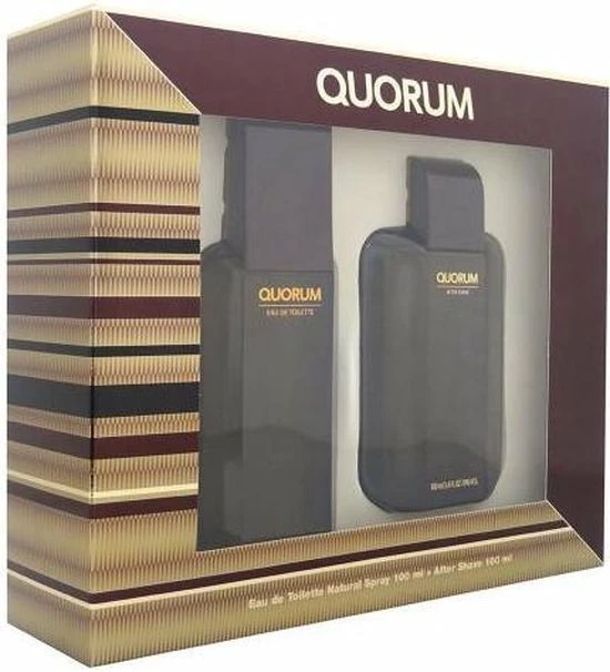 Gloednieuw ? QUORUM By Antonio Puig - Gift Set - 100 Ml Eau De Toilette Spray + 100 Ml After Shave ? 1 Gloednieuw ? QUORUM By Antonio Puig - Gift Set - 100 Ml Eau De Toilette Spray + 100 Ml After Shave ?
