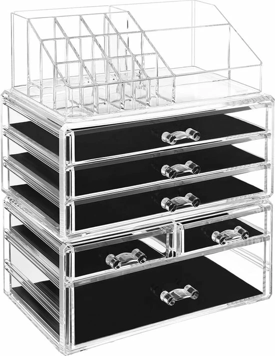 Beste recensies van ? Songmics Make Up Organizer - Sieradendoos - Make Up Doos - Met 6 Lades - Transparant ? 4 Beste recensies van ? Songmics Make Up Organizer - Sieradendoos - Make Up Doos - Met 6 Lades - Transparant ? - Afbeelding 4
