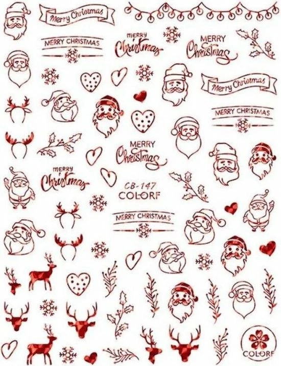 Gloednieuw ? Ardran & Tookar Kerst Nagelstickers - Kerstmis Nagel Versiering - Rood Kerstman - 1 Vel ❤️ 3 Gloednieuw ? Ardran & Tookar Kerst Nagelstickers - Kerstmis Nagel Versiering - Rood Kerstman - 1 Vel ❤️ - Afbeelding 3