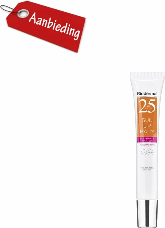 Korting ? Lippenbalsem Natural Pink Biodermal Sun Lipbalm Lipbalsem SPF25 - Tube 12 Ml - ✔️ 1 Korting ? Lippenbalsem Natural Pink Biodermal Sun Lipbalm Lipbalsem SPF25 - Tube 12 Ml - ✔️