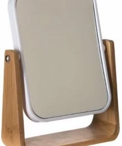 Beste deal ❤️ 5five Dubbele Make-up Spiegel/scheerspiegel Op Voet 16 X 6 X 22 Cm Wit - Badkamer Scheerspiegels Op Standaard ?